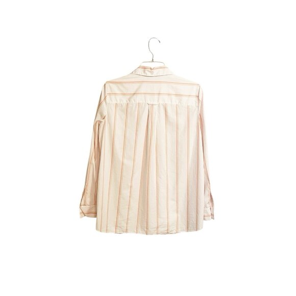 Lafayette 148 NY Velma Striped Skylark Button Front Long Sleeve Shirt Size Small - Picture 3 of 11